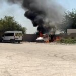 nusaybinde park halindeki arac yandi fsHMItEt